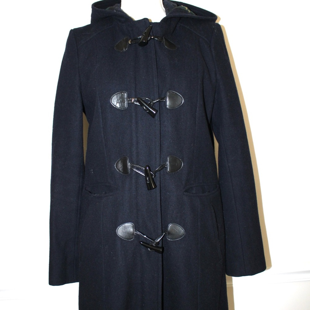 VTG Tommy Hilfiger Navy Wool blend Toggle Pea Coat - S/P